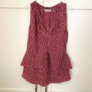 Rebecca Taylor Silk Floral V-Neck Sleeveless Top 6